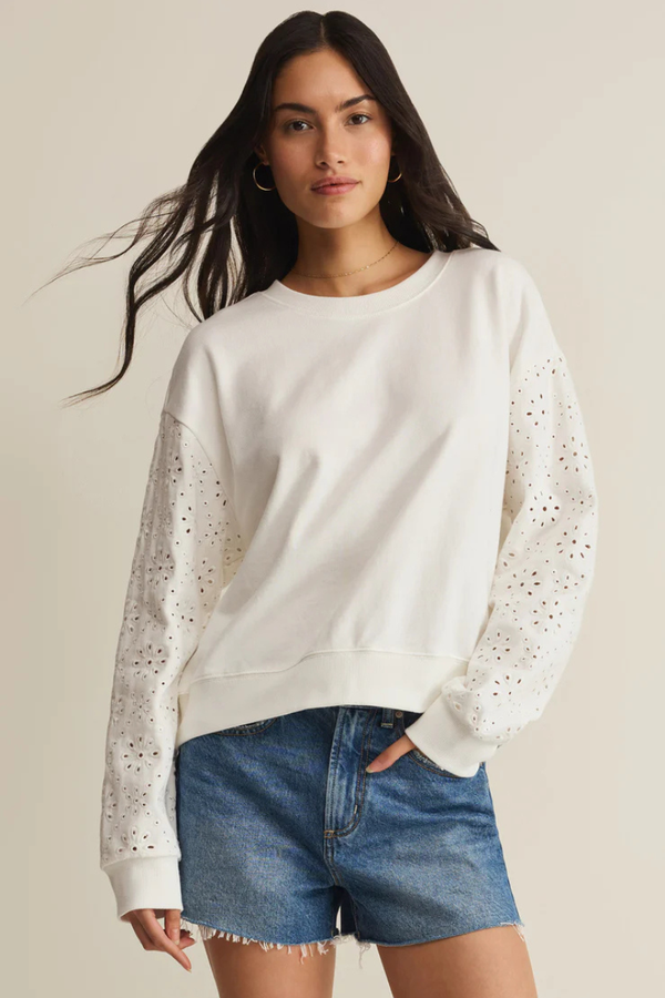 MOSAIC EYELET SWEATSHIRT