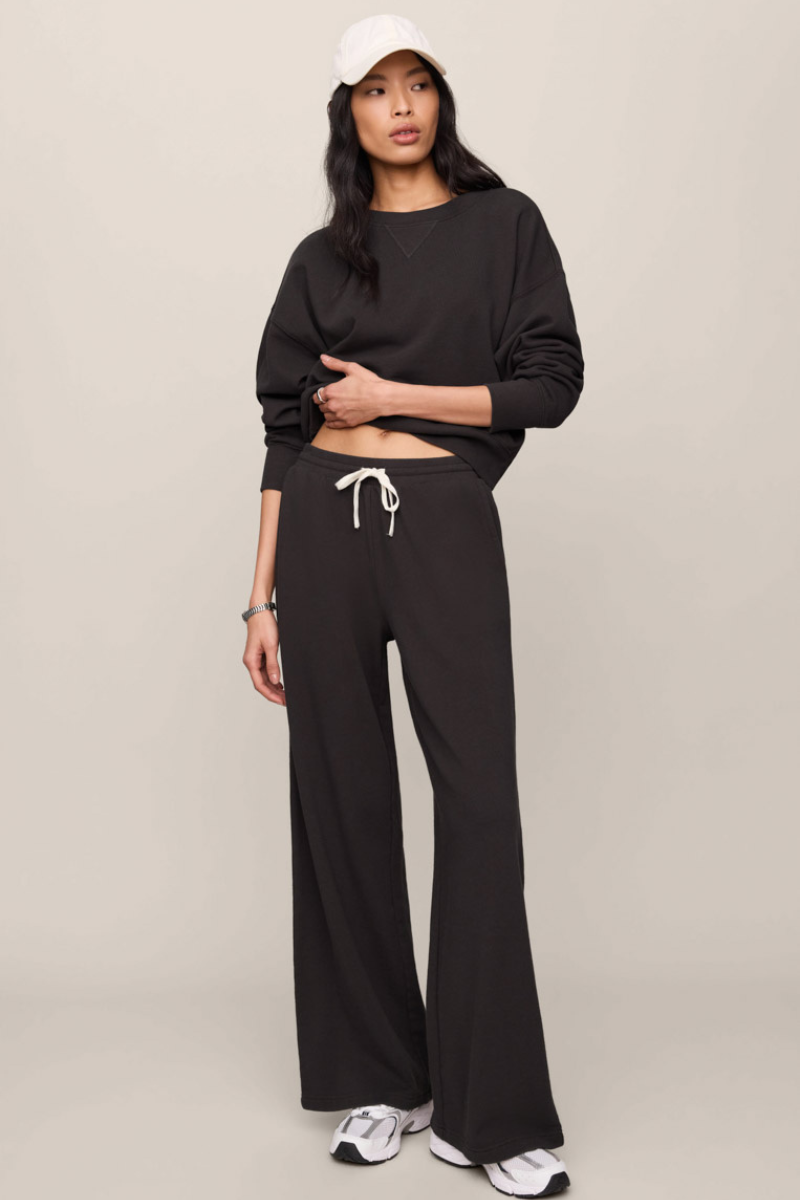 CLUBHOUSE COTTON SWEATSHIRT IN ASH BLACK