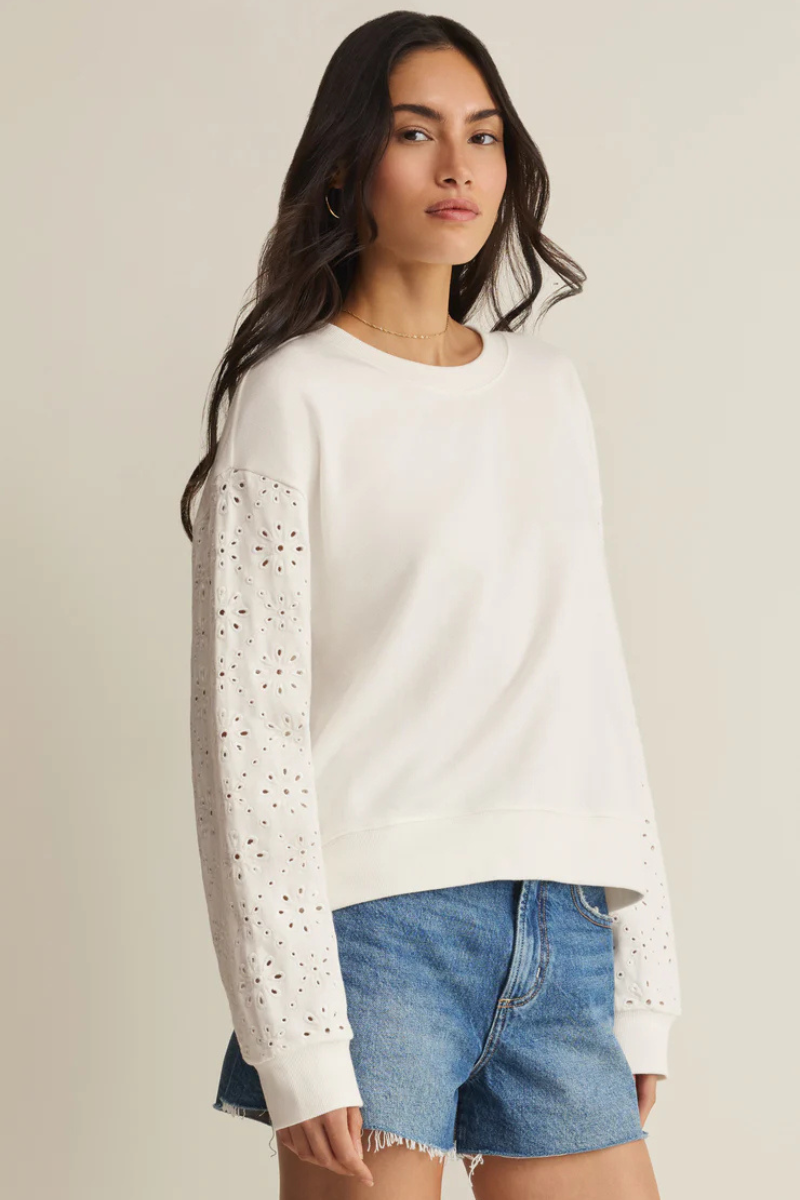 MOSAIC EYELET SWEATSHIRT