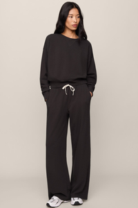 CLUBHOUSE COTTON SWEATSHIRT IN ASH BLACK