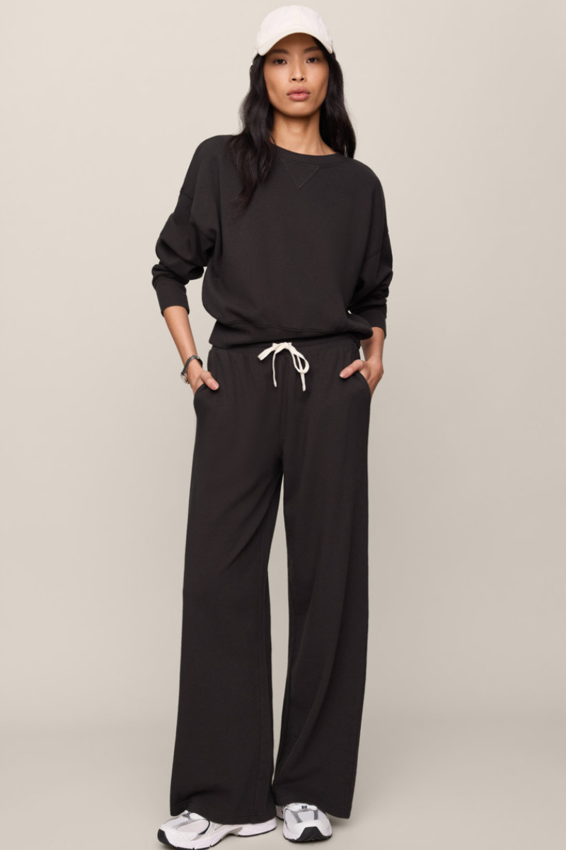 CLUBHOUSE COTTON SWEATSHIRT IN ASH BLACK