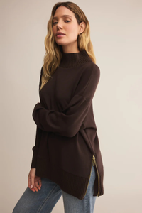 SABLE LUXE MOCK NECK TOP-CC
