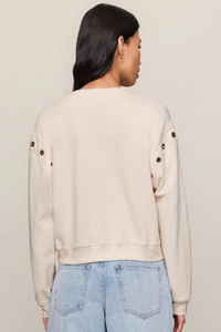 AXEL GROMMET COTTON SWEATSHIRT IN SANDSTONE