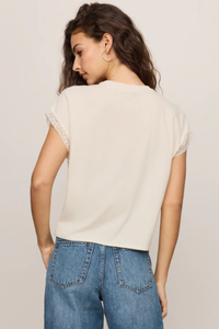 MARIKA LACE TRIM MUSCLE TEE IN CLOUD