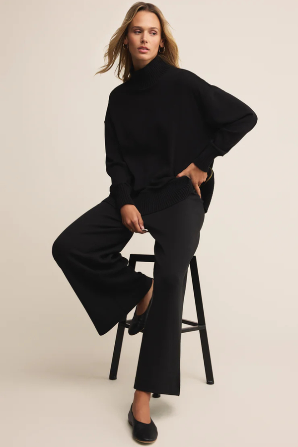 SABLE LUXE MOCK NECK TOP-BK