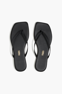 SQUARE TOE FLIP FLOPS-BK