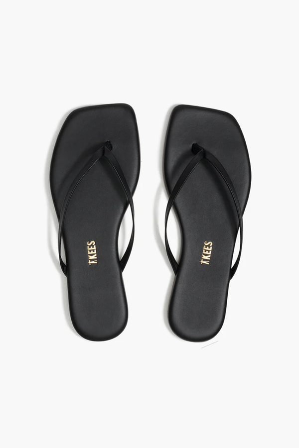 SQUARE TOE FLIP FLOPS-BK