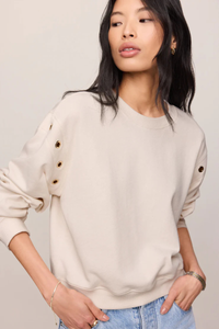AXEL GROMMET COTTON SWEATSHIRT IN SANDSTONE