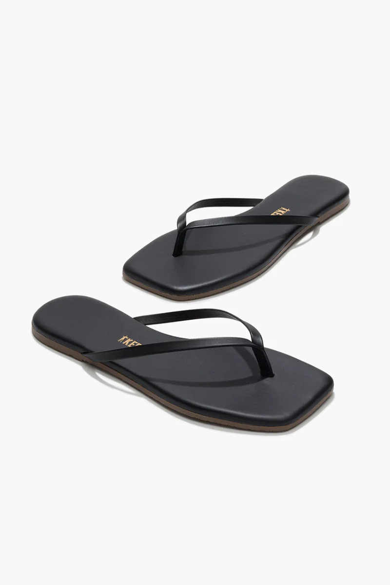 SQUARE TOE FLIP FLOPS-BK