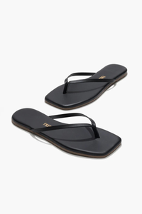 SQUARE TOE FLIP FLOPS-BK