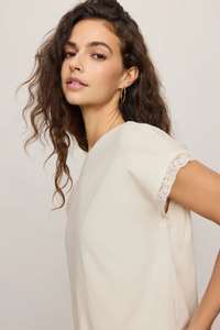 MARIKA LACE TRIM MUSCLE TEE IN CLOUD