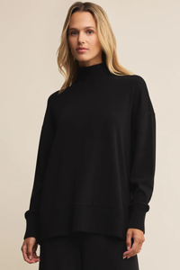 SABLE LUXE MOCK NECK TOP-BK
