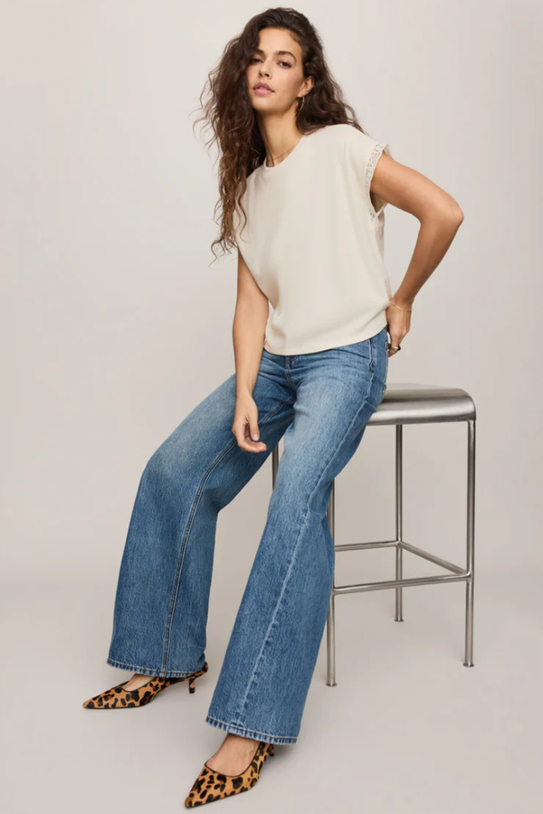 MARIKA LACE TRIM MUSCLE TEE IN CLOUD
