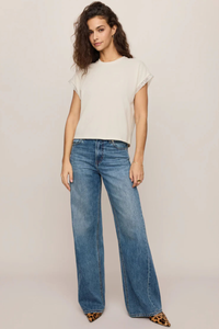 MARIKA LACE TRIM MUSCLE TEE IN CLOUD