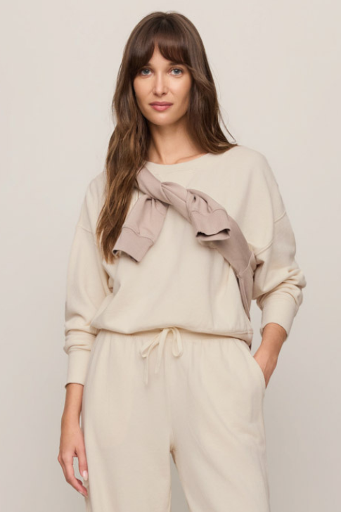 CLUBHOUSE COTTON SWEATSHIRT IN CLOUD