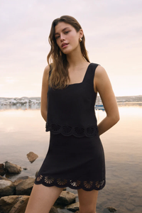 CHARLENE EMBROIDERED LINEN TOP