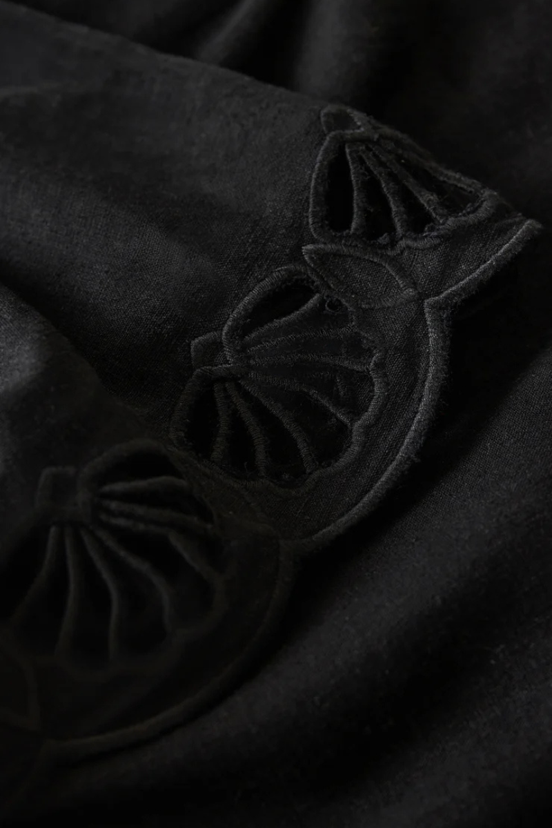 CHARLENE EMBROIDERED LINEN SKIRT