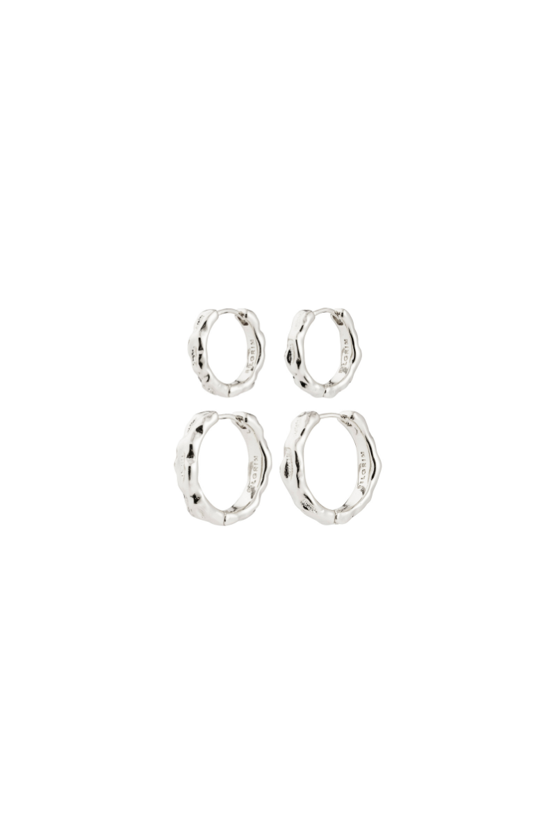 DARBY SILVER PLATED HOOP EARRING SET
