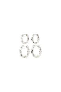 DARBY SILVER PLATED HOOP EARRING SET