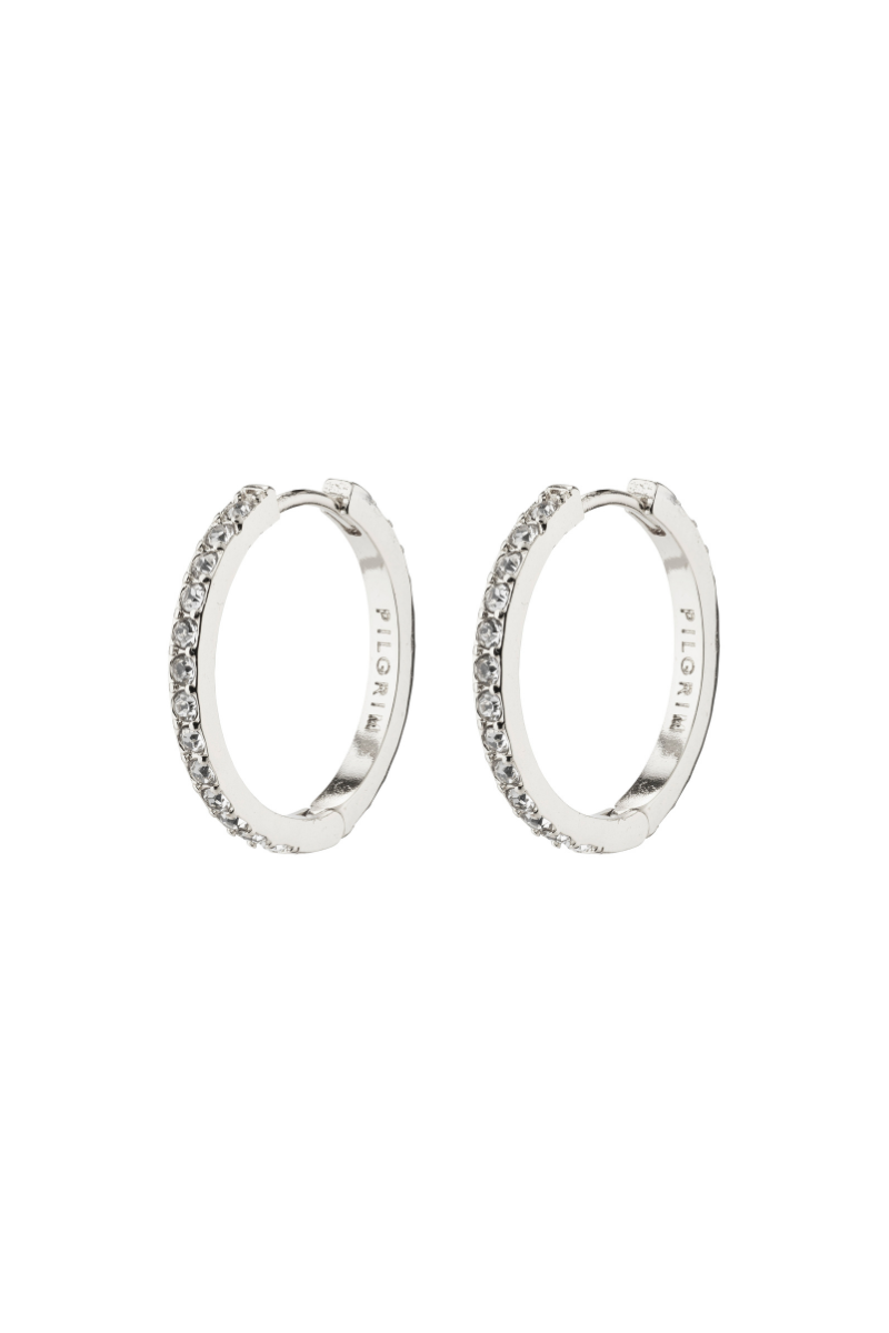 EBNA MEDIUM SILVER PLATED EARRINGS