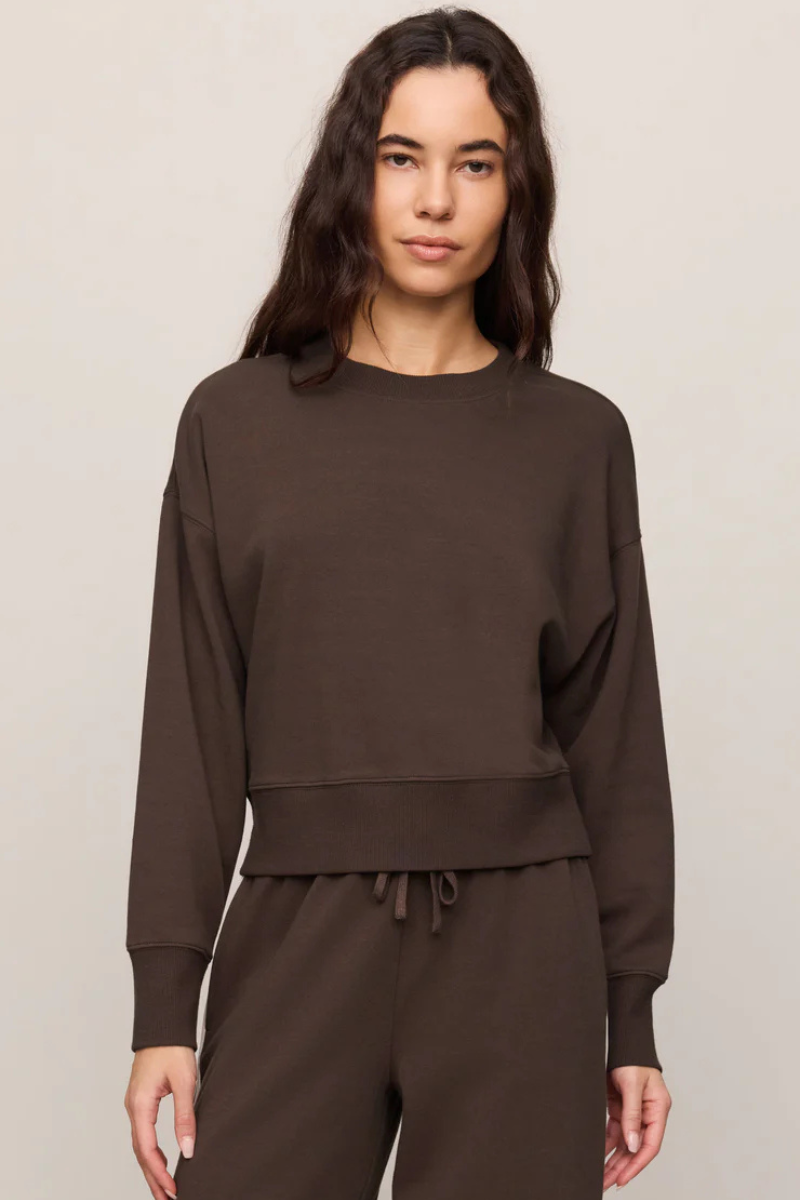 COMEBACK SWEATSHIRT IN DARK CHOCOLATE