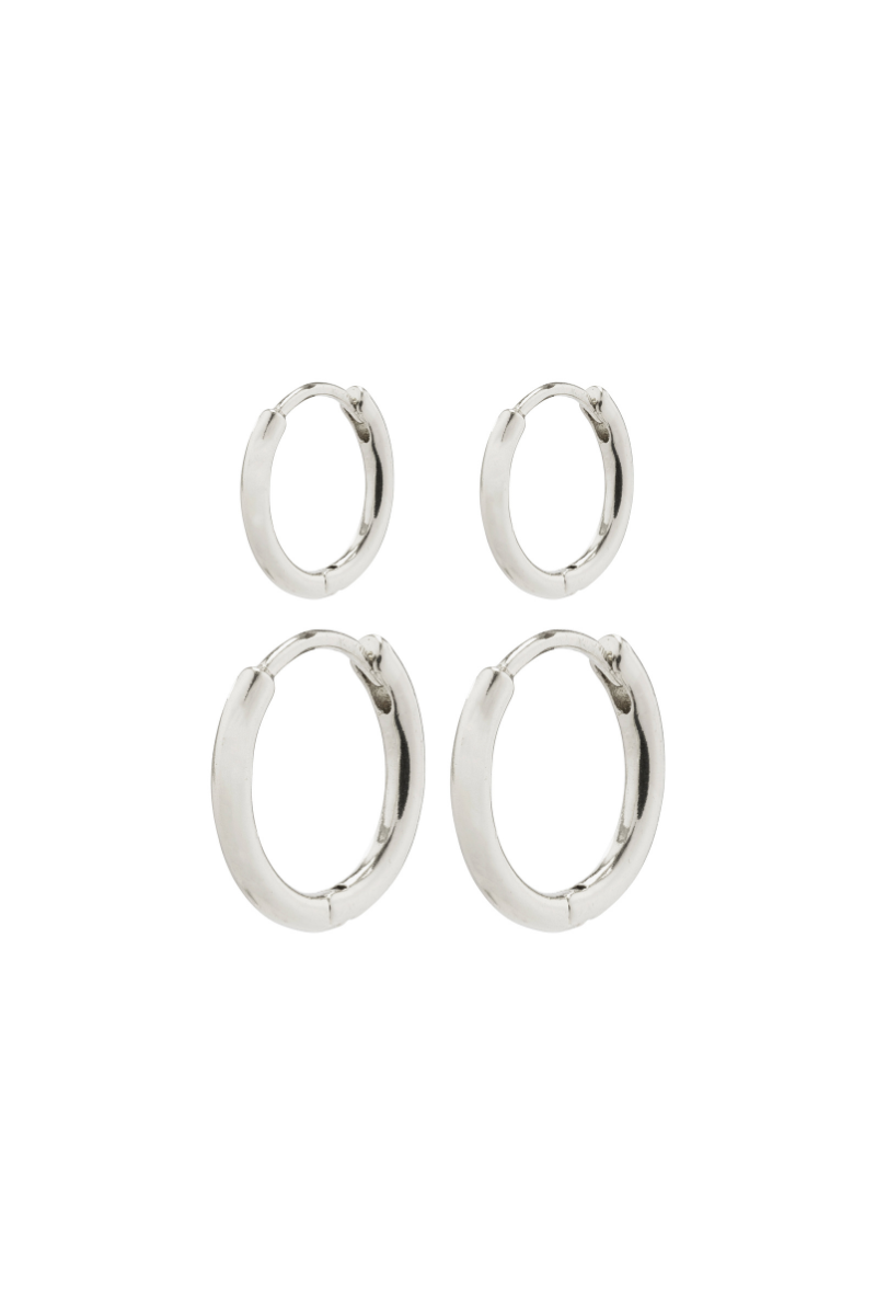 ARIELLA SILVER PLATED HOOP EARRING SET