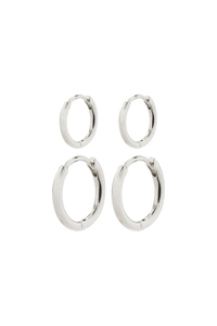 ARIELLA SILVER PLATED HOOP EARRING SET