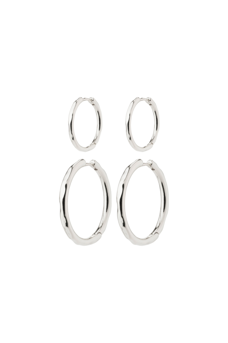 EVE SILVER PLATED HOOP EARRING SET