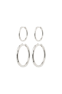 EVE SILVER PLATED HOOP EARRING SET