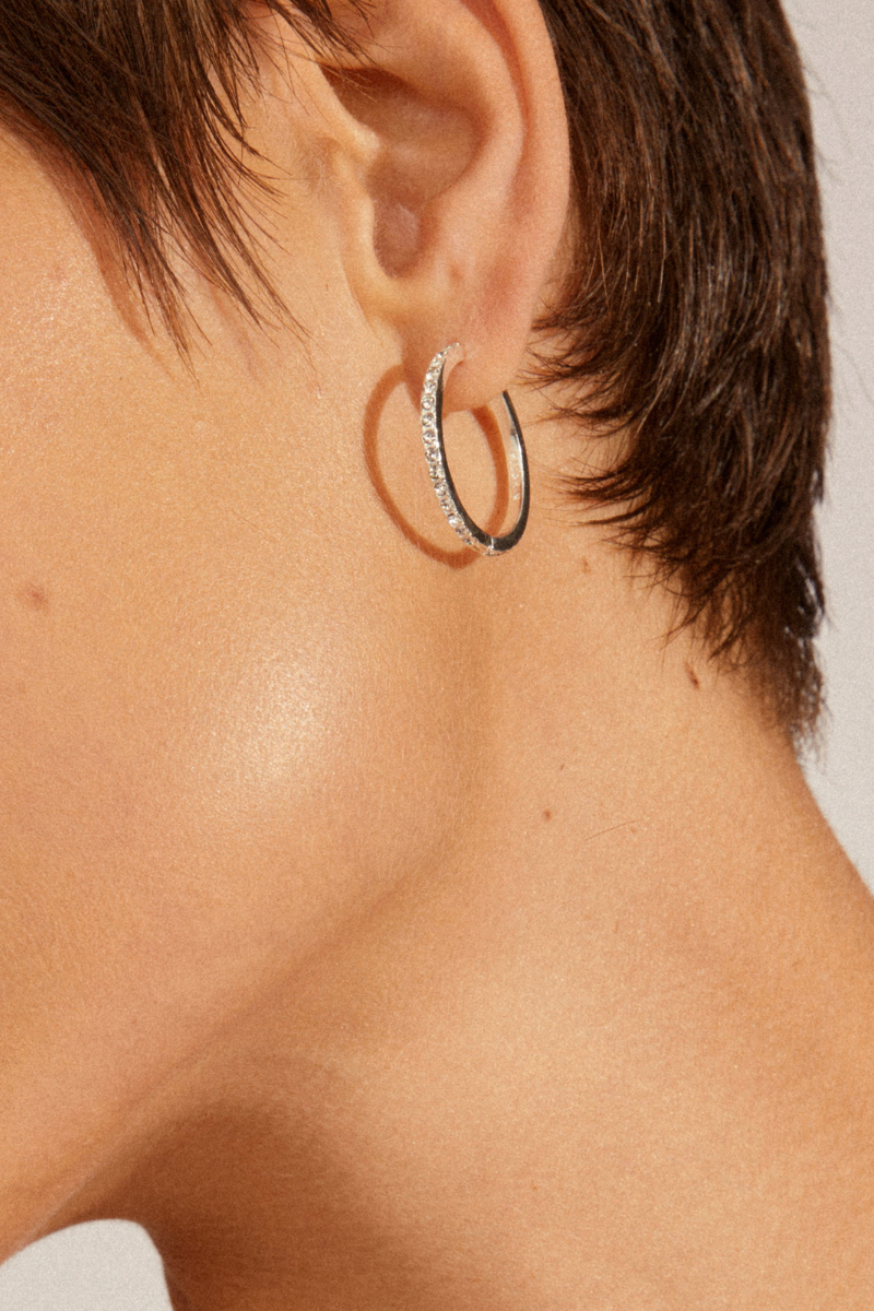 EBNA MAXI SILVER PLATED EARRINGS