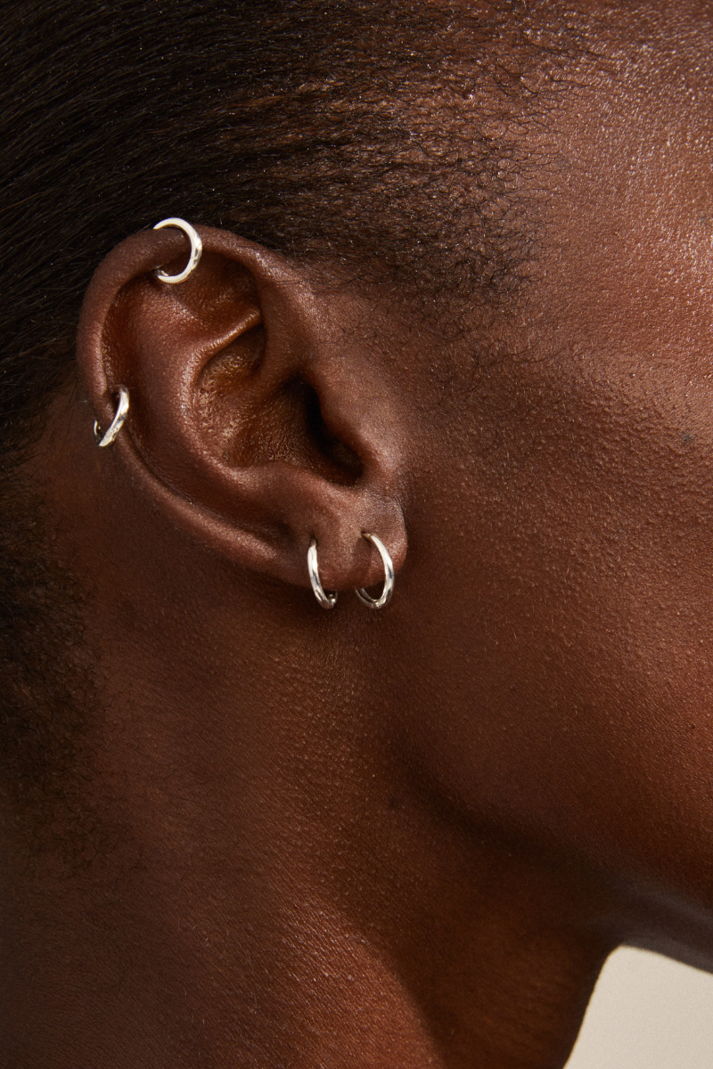 ARIELLA SILVER PLATED HOOP EARRING SET