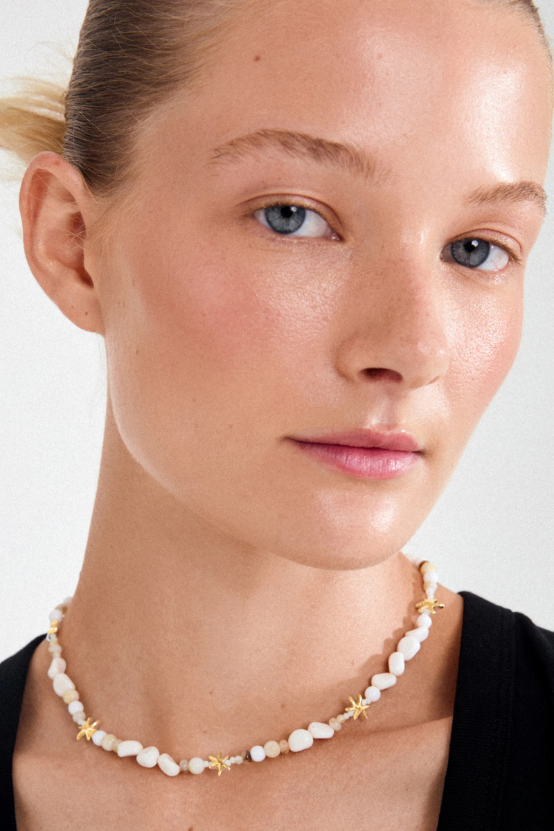 PRISM BEAD GOLD PLATED NECKLACE