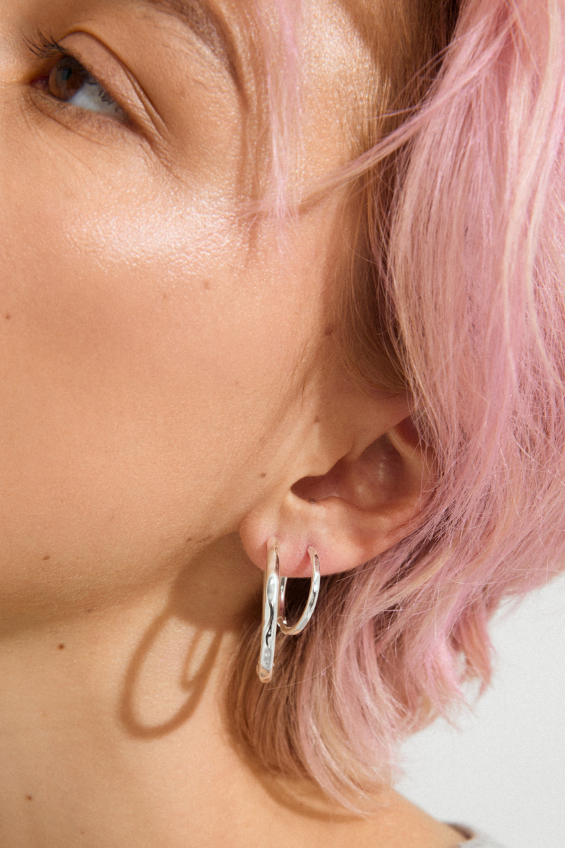 EVE SILVER PLATED HOOP EARRING SET
