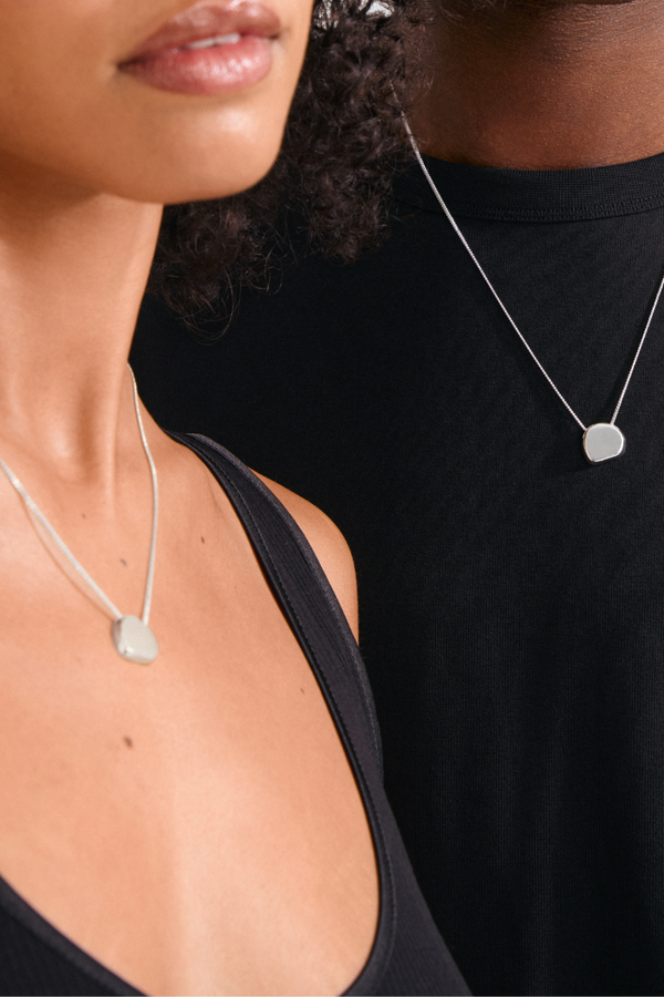 PRESENCE COIN SILVER PLATED NECKLACE