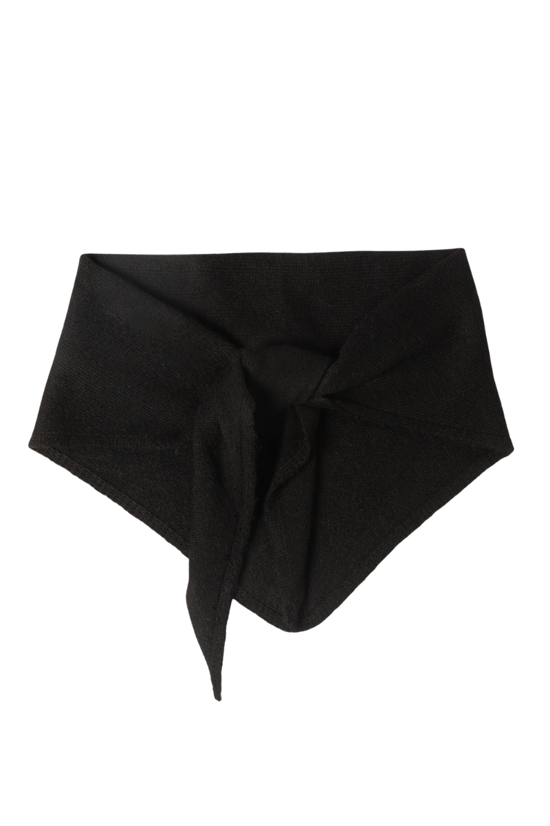 TRIANGLE KNIT SCARF IN BLACK