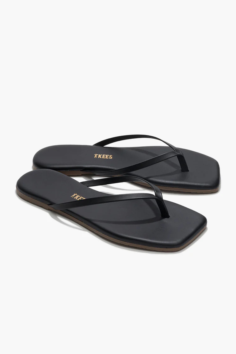 SQUARE TOE FLIP FLOPS-BK