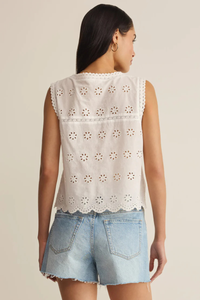 DARCY EYELET TANK IN WHITE
