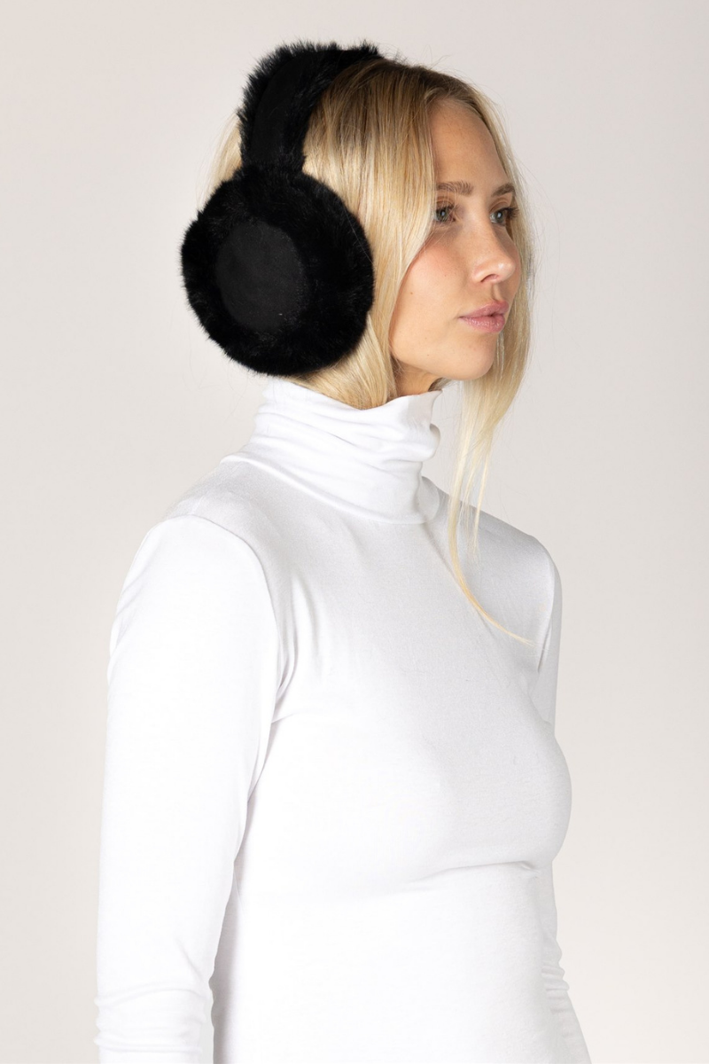 CLASSIC FUZZY EARMUFF IN BLACK