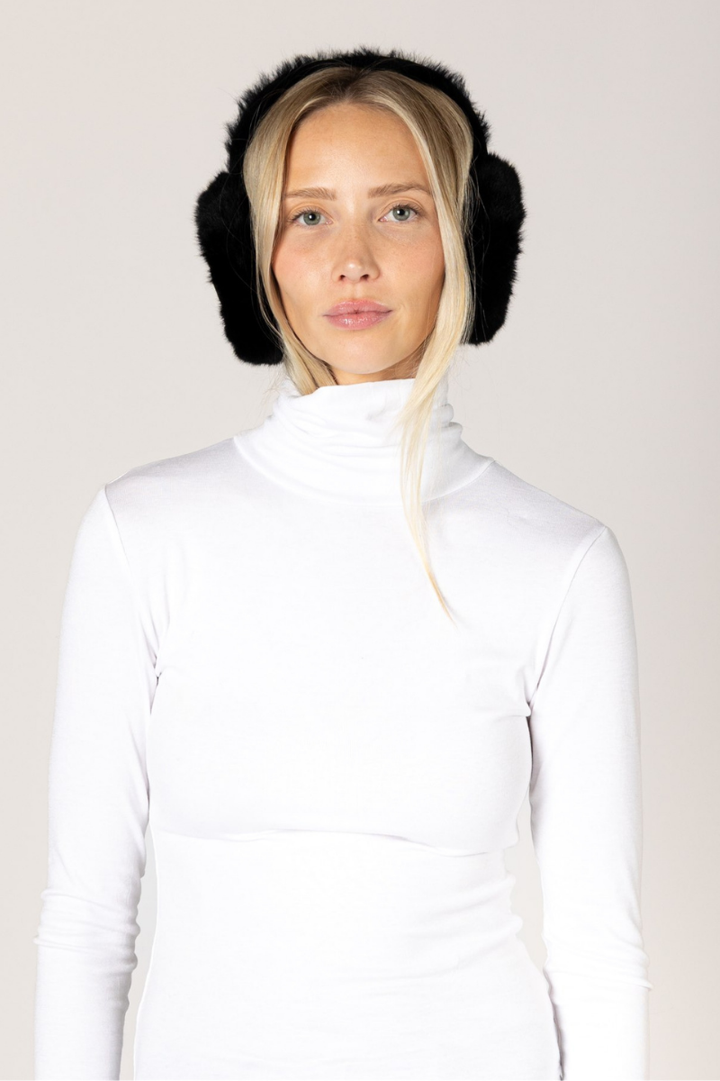 CLASSIC FUZZY EARMUFF IN BLACK