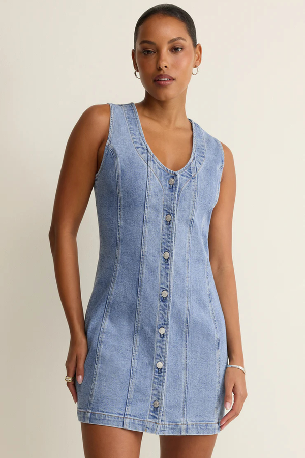 JOLIE DENIM MINI DRESS
