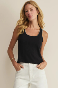 JULIAN CROCHET TANK-BK