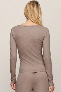 JUST RIGHT RIB TOP IN HEATHER ASH