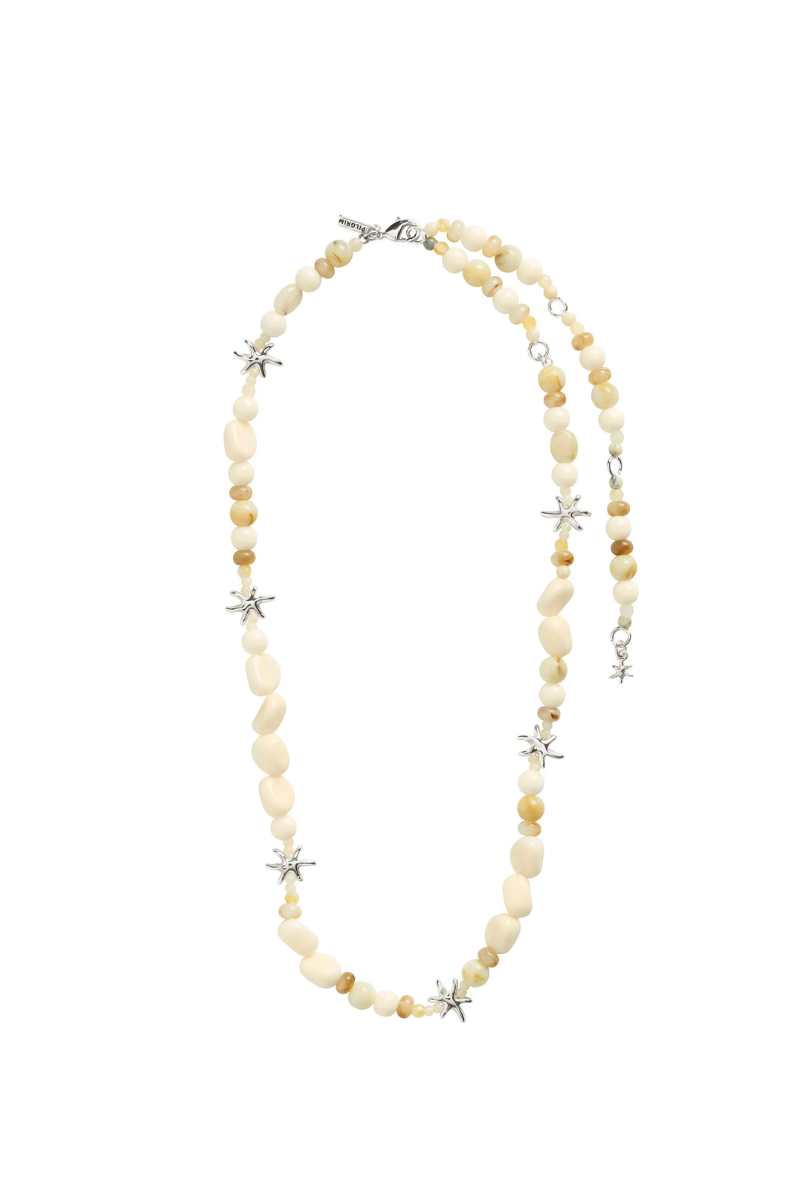 PRISM BEAD SILVER PLATED NECKLACE