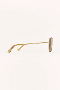 HIGHWAY POLARIZED SUNGLASSES IN SATIN GOLD BROWN