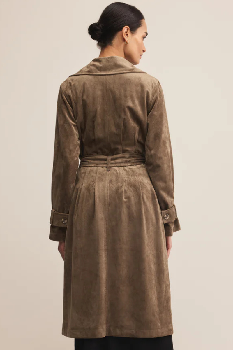 DORIAN VEGAN SUEDE TRENCH COAT
