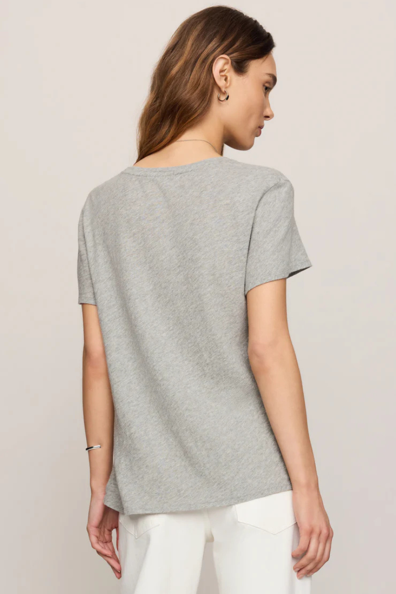FOUNDATIONS COTTON SLUB TEE IN CLASSIC HEATHER GREY