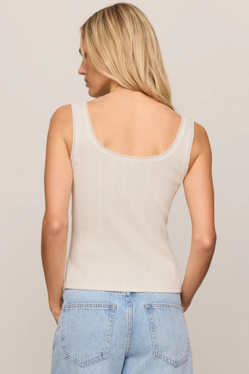 LAINEY POINTELLE BUTTON FRONT TANK IN CLOUD
