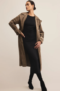 DORIAN VEGAN SUEDE TRENCH COAT