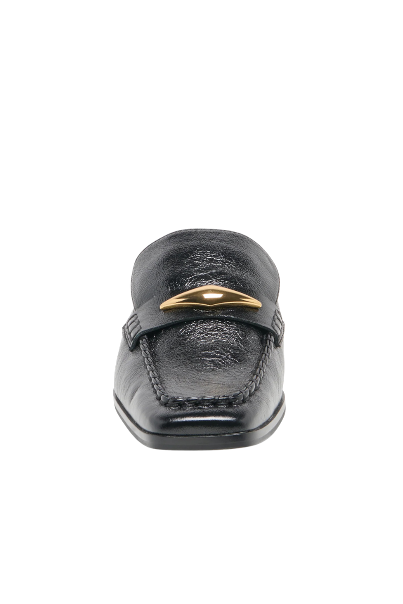 BOWEY LEATHER LOAFER MULE IN BLACK
