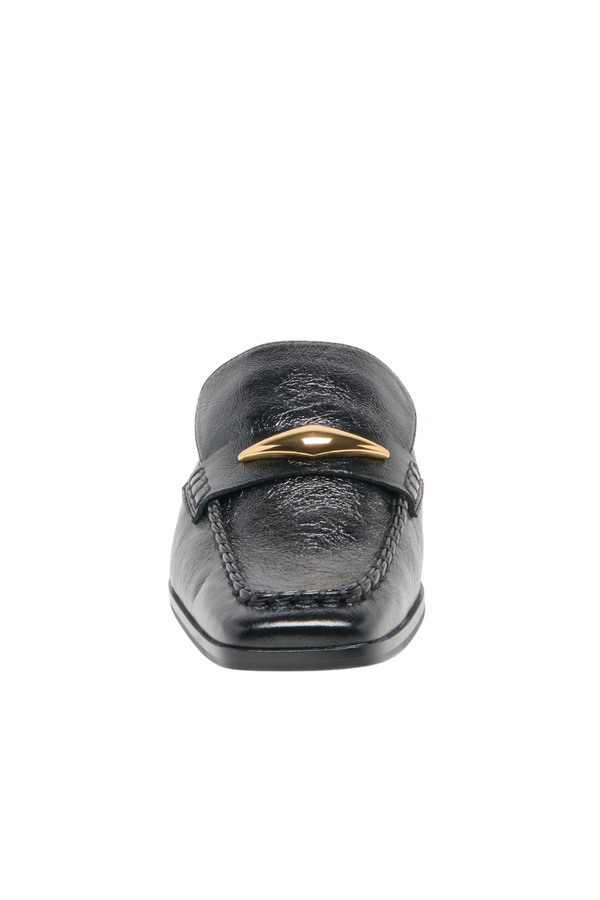 BOWEY LEATHER LOAFER MULE IN BLACK